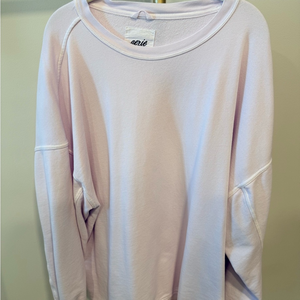 Aerie Light Purple Sweatshirt with balloon sleeves